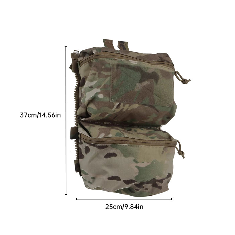 Tactical Back Panel Double General Purpose Pouch for FCPC V5 & Ferro Style Plate Carriers, Molle Utility Storage Bag by eprolo