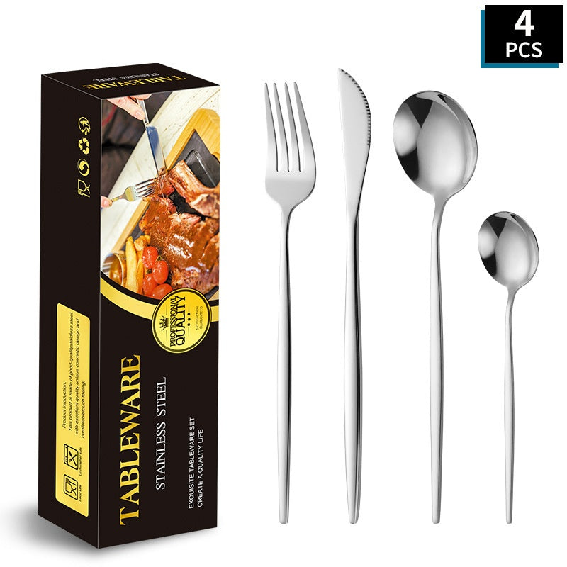 Gold Stainless Steel Cutlery Set | 4-Piece Portuguese Design Royal Beauty Queen