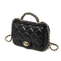 Metal chain diamond grid handbag eprolo
