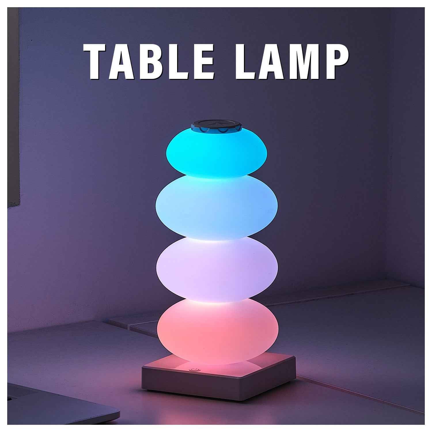 Creative LED Touch-Charging Night Light, Colorful Ambient Desk Lamp for Bedroom Home Decor