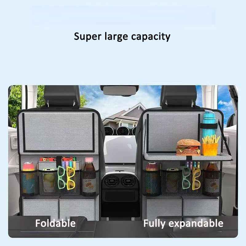 Car Seat Back Storage Bag – Waterproof Hanging Organizer with Handle, 42x62cm