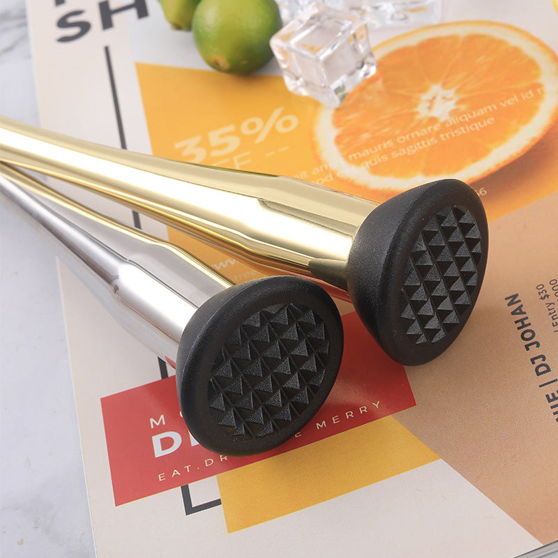 Stainless Steel Ice Crusher Muddler Bar Tool for Lemon Tea, Cocktail Mixing,