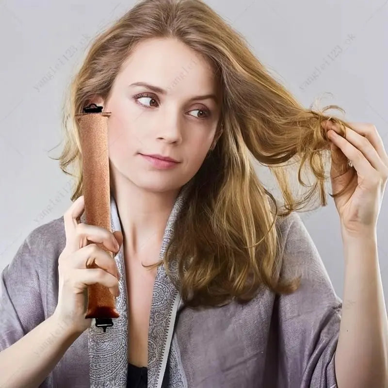 Curling Iron with 3 Rubber Clips 3cm No-Heat Curler Big Wave Hair Styling Tool Sleep eprolo