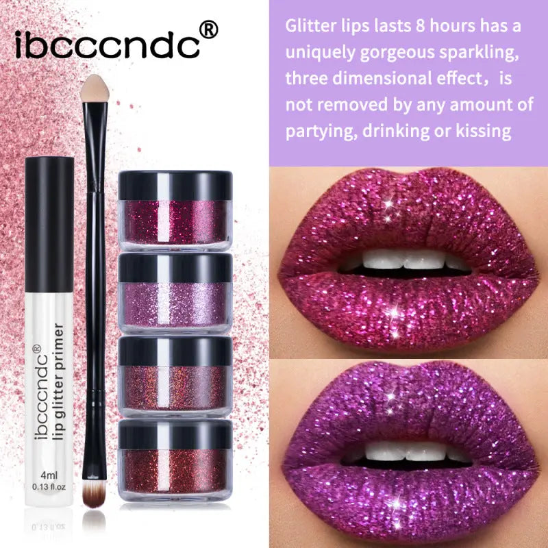 ibcccndc Glitter Lip Gloss Set Cool Color Lipstick Lip Gloss Powder Personality Lip Gloss eprolo