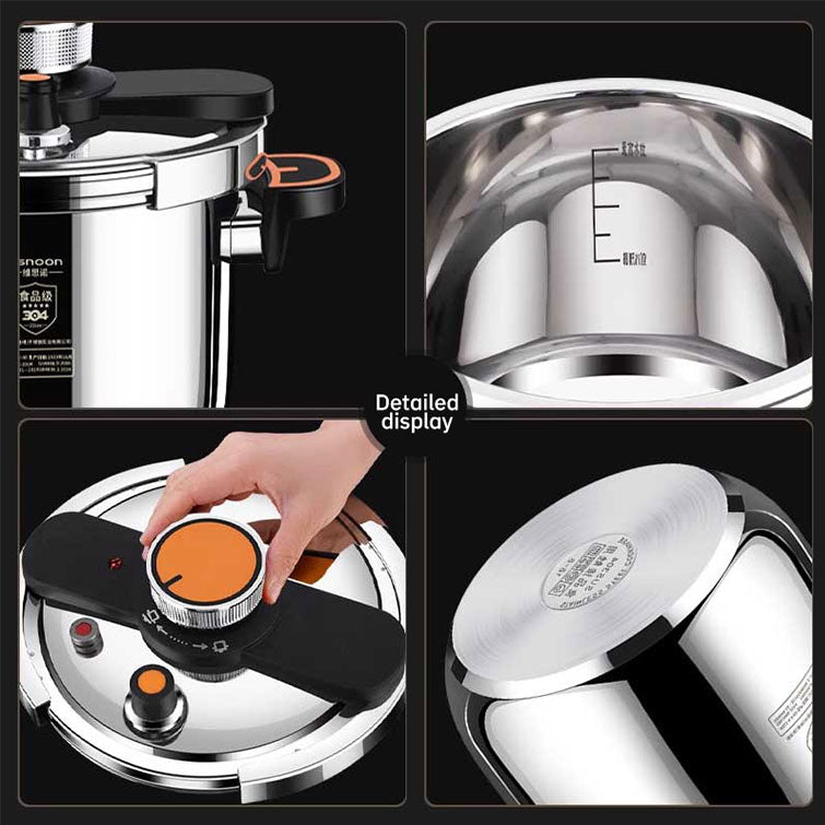 4L/6L Stainless Steel Pressure Cooker, Multi-functional Explosion-proof Pressure Pot for Gas Stove,  Electric P