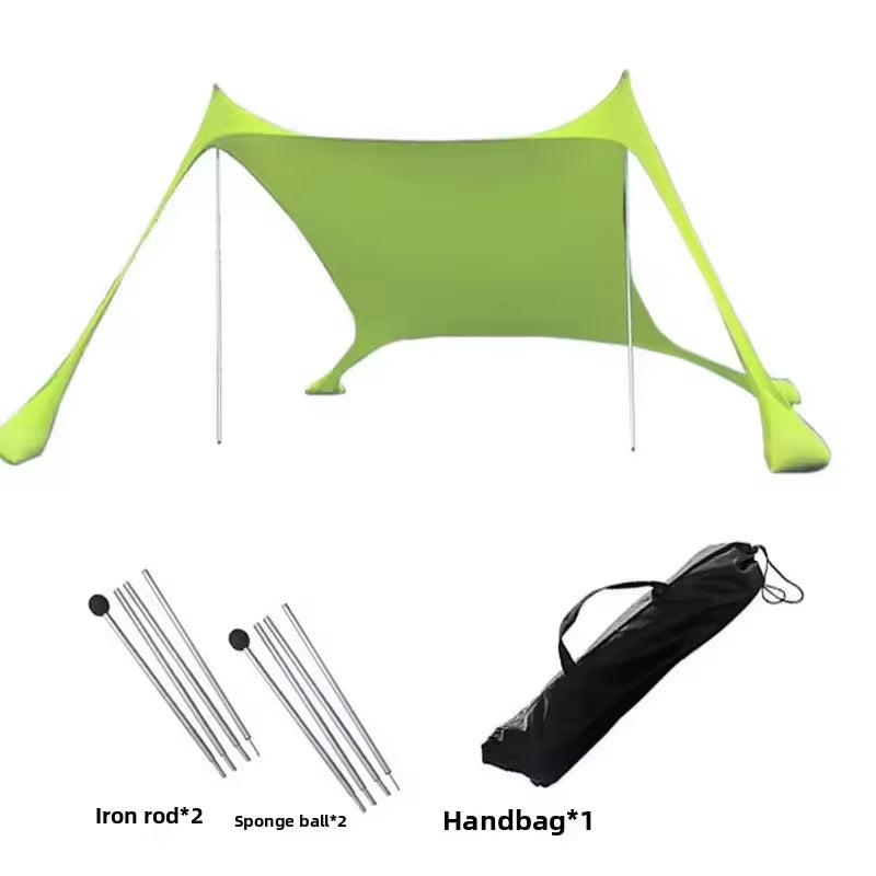 Family beach tent, large pop-up parasol, beach shelter, sun shade. Stable poles with portable carry bag. Outdoor shade. by eprolo