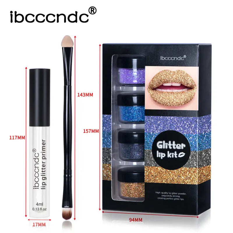 ibcccndc Glitter Lip Gloss Set Cool Color Lipstick Lip Gloss Powder Personality Lip Gloss eprolo