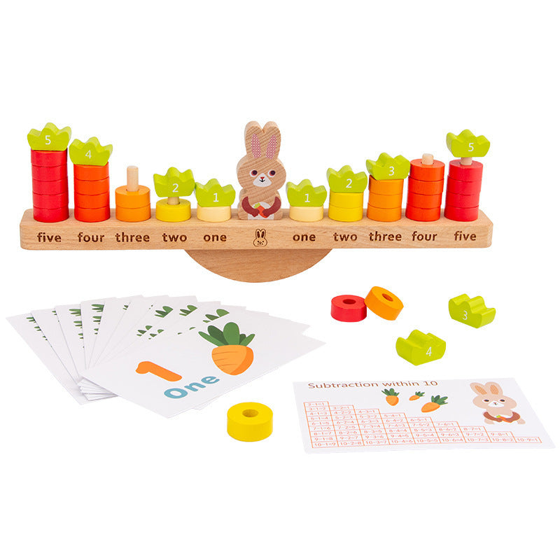 Children's Early Education Puzzle Rabbit Balance Counting And Counting Science Education Number Addition And Subtraction Enlightenment Toys