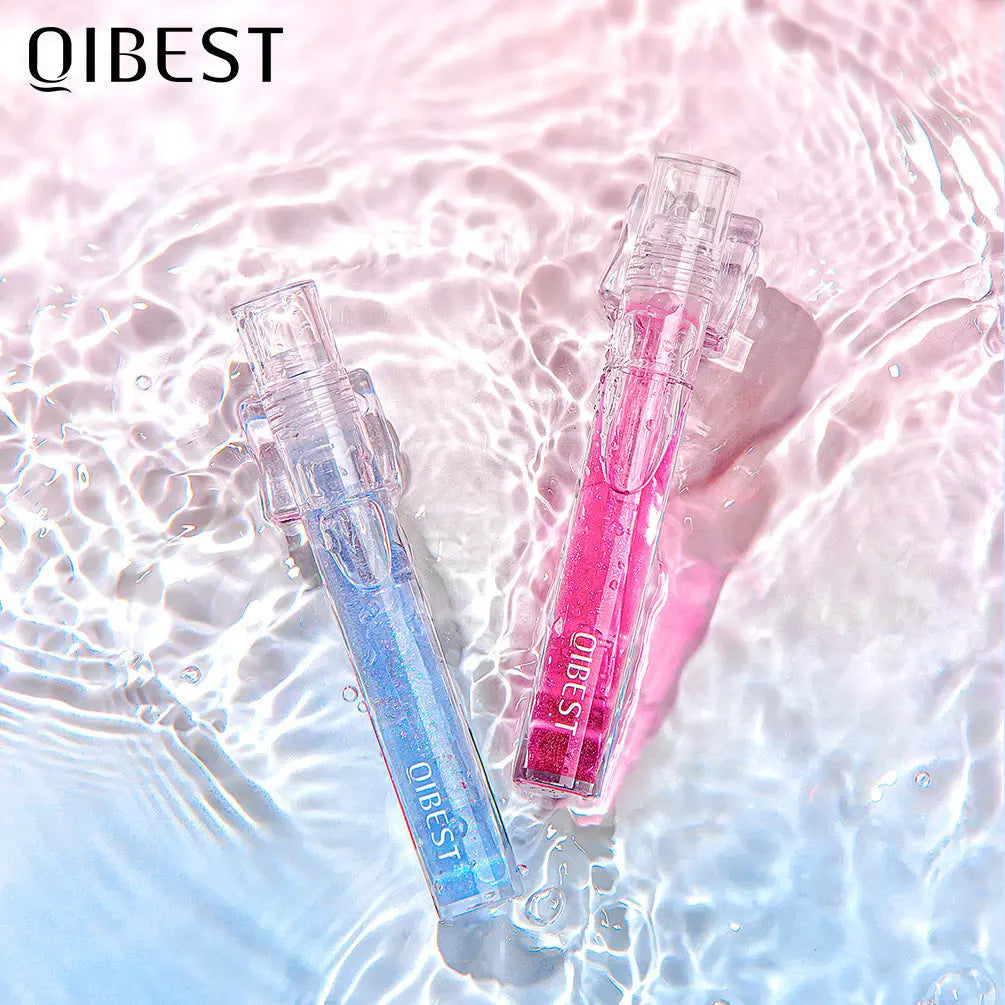 QIBEST Water Light Lip Gloss Mirror Glass Lip Glaze Moisturizing Moisturizing Water Light Lip Gloss Not Easy To Fade Transparent Lip Gloss eprolo
