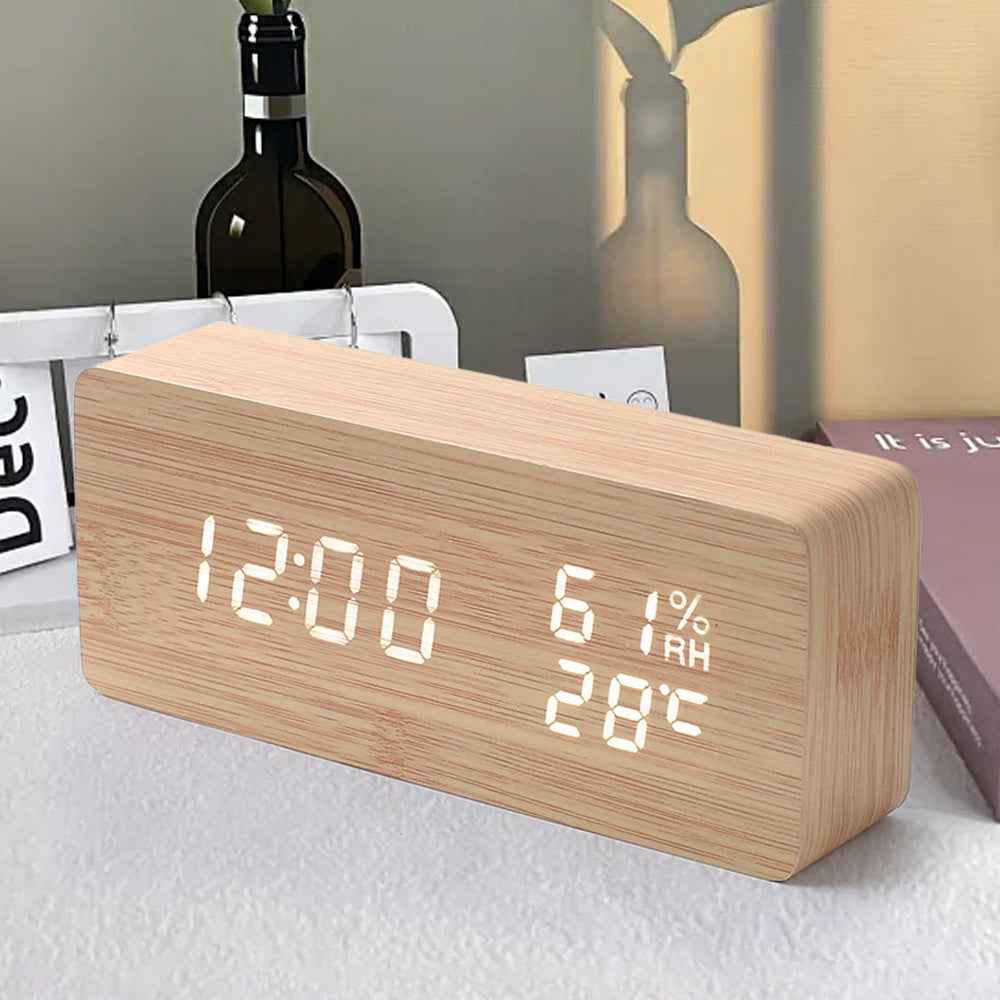 LED Digital Alarm Clock with Thermometer & Night Light