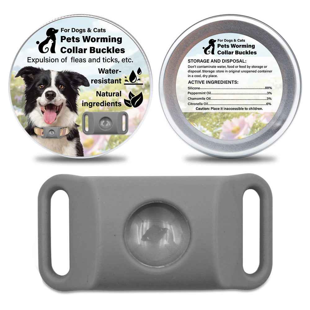Pet Cat Dog Flea and Tick Prevention Silicone Collar with Insect Repellent Tag, Anti-Flea and Anti-Tick