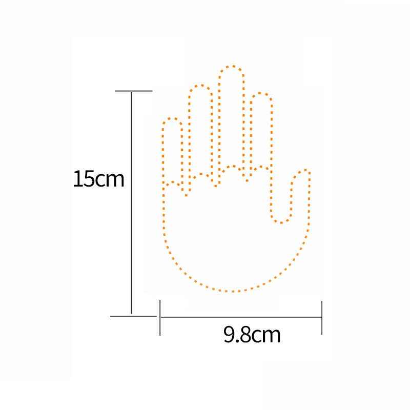Funny LED Gesture Car Sign - 12V Novelty Middle Finger Back Window Light for All Cars