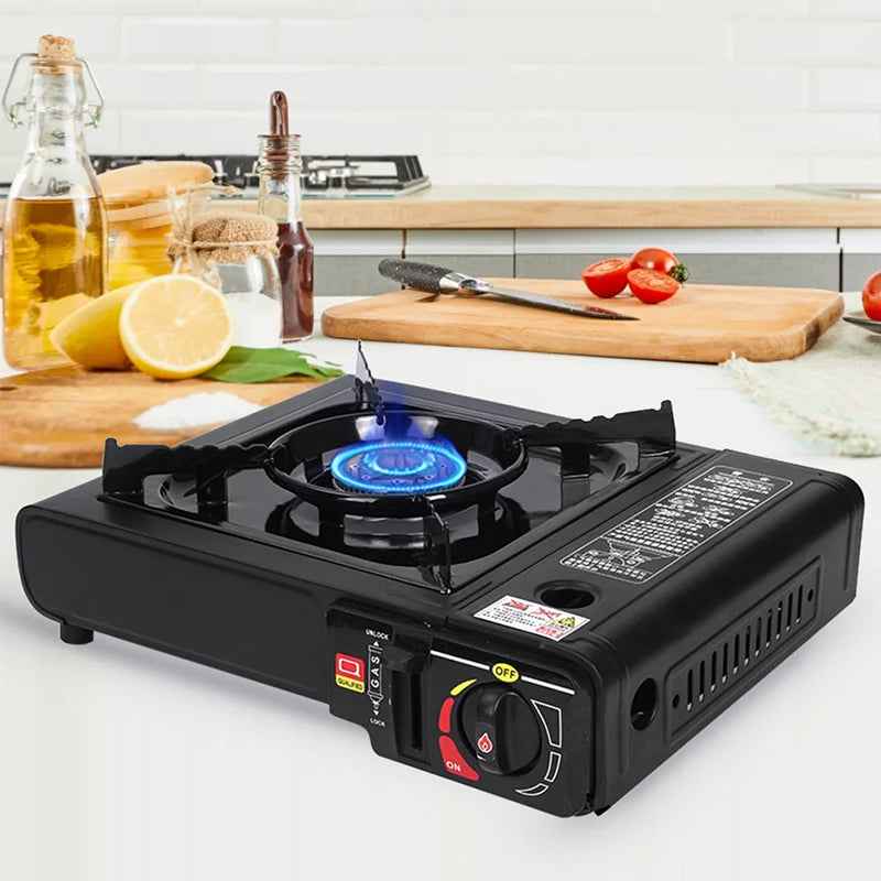 Single-Burner Butane Camping Stove – Windproof, Adjustable & Portable Outdoor Cooker
