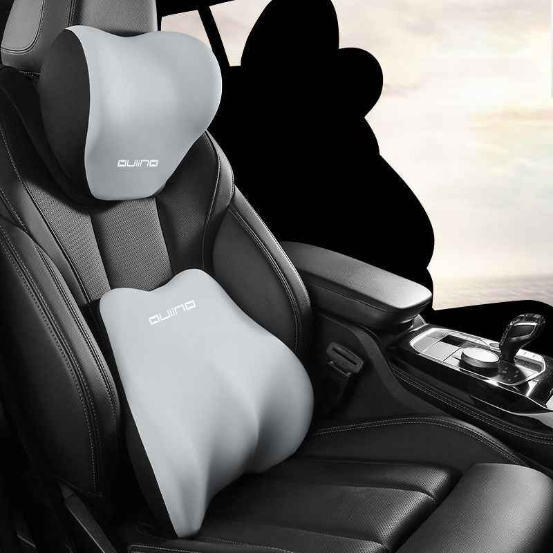 Car Headrest Neck Pillow & Lumbar Waist Support Set – Memory Foam Comfort