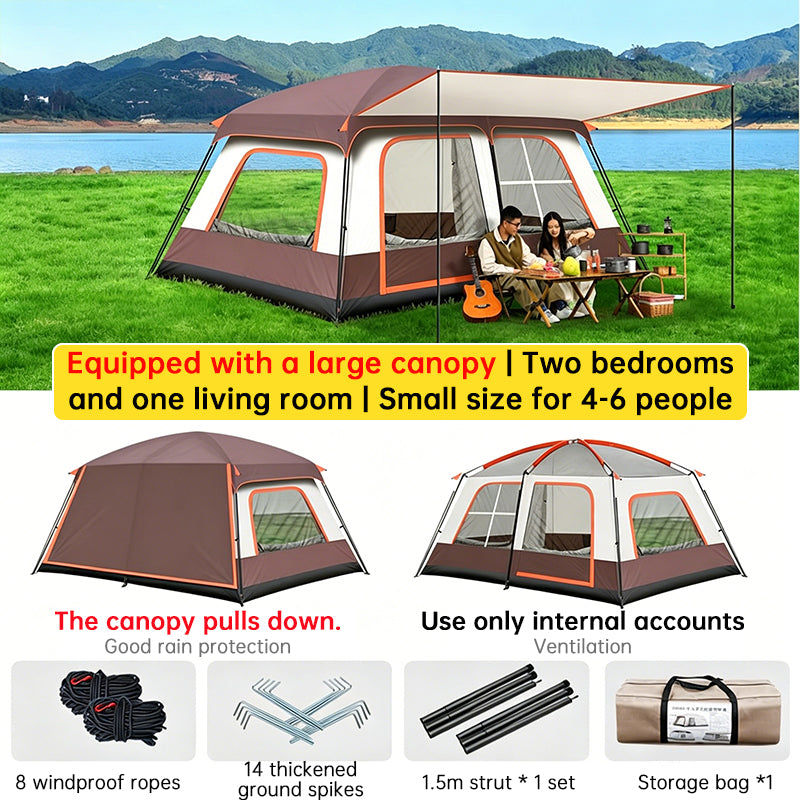 4-6 Person Family Camping Tent, Waterproof Portable Tent with Carry Bag for Car Camping by eprolo