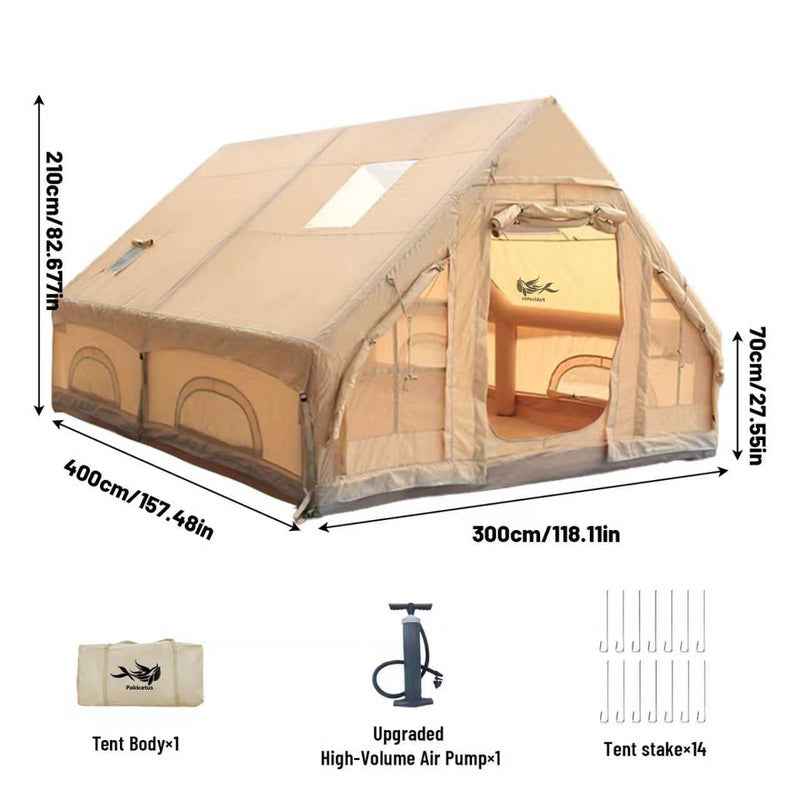 Large Inflatable Glamping Tent with Skylight – Breathable Mesh Air Tent for Summer Camping