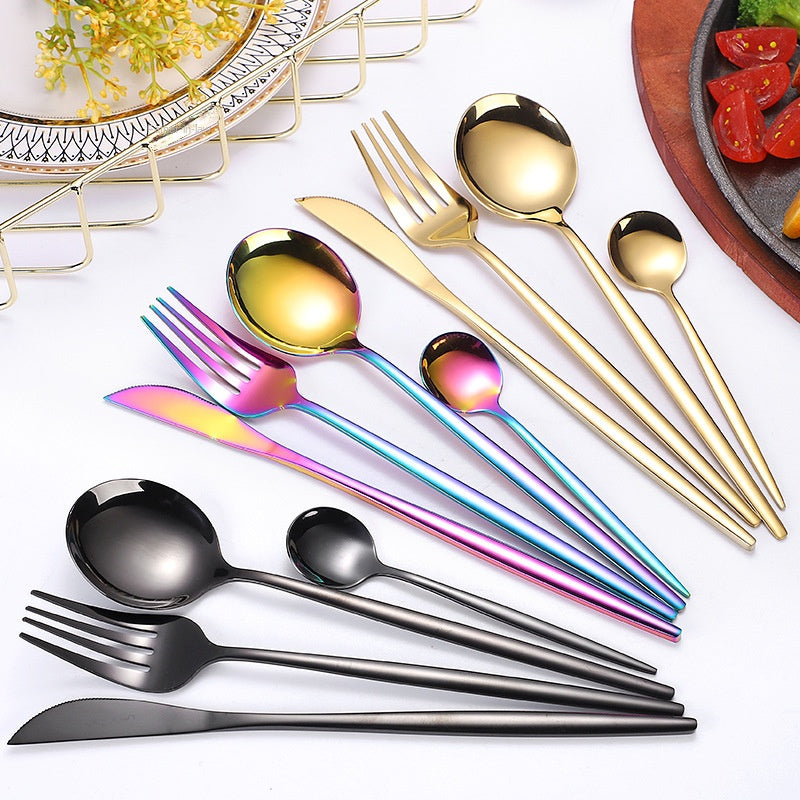 Gold Stainless Steel Cutlery Set | 4-Piece Portuguese Design Royal Beauty Queen