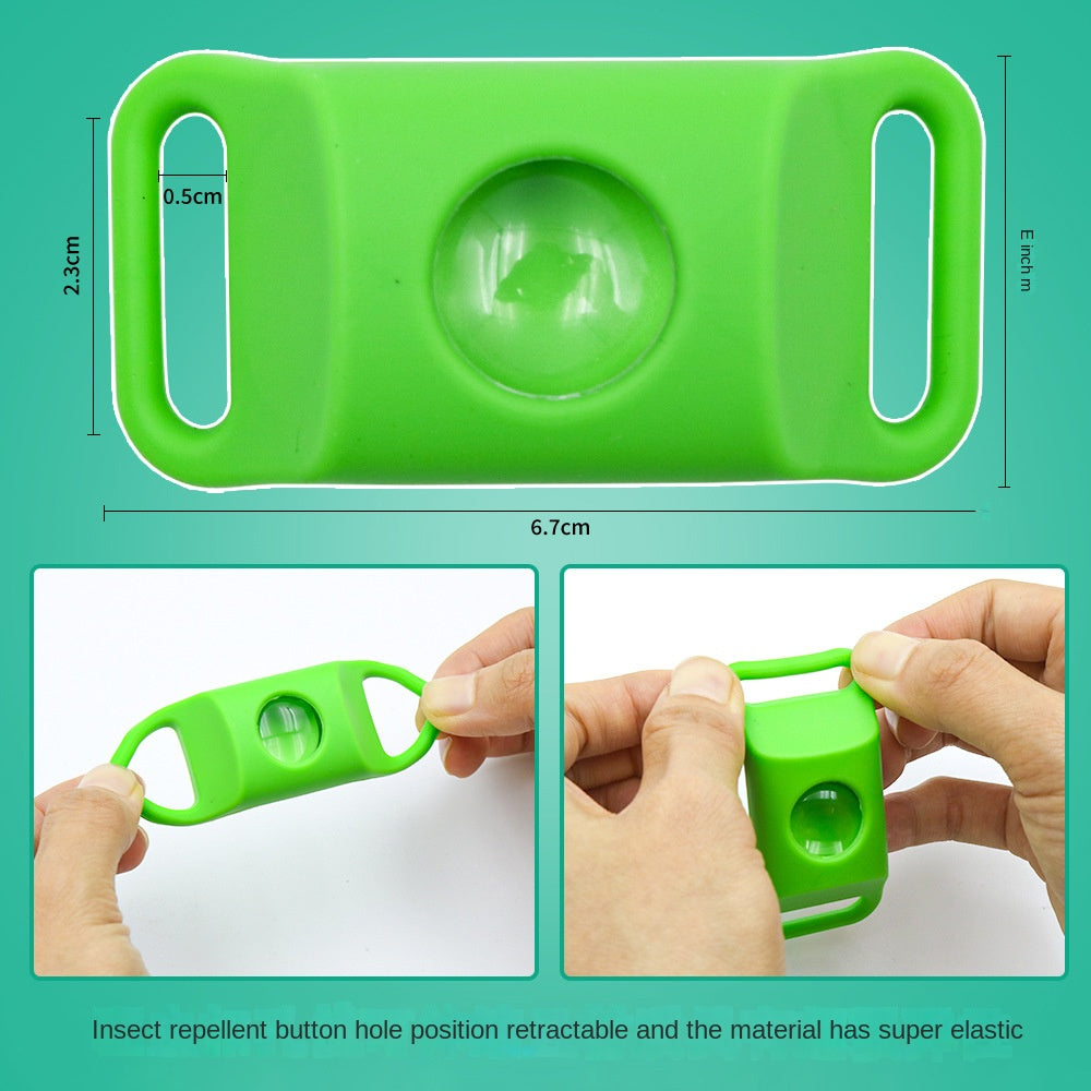 Pet Cat Dog Flea and Tick Prevention Silicone Collar with Insect Repellent Tag, Anti-Flea and Anti-Tick