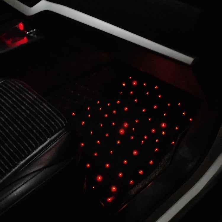 Fiber Optic Star Shaped Complete Set of Car Carpet Floor Decoration, LED Car Carpet for Car Decoration