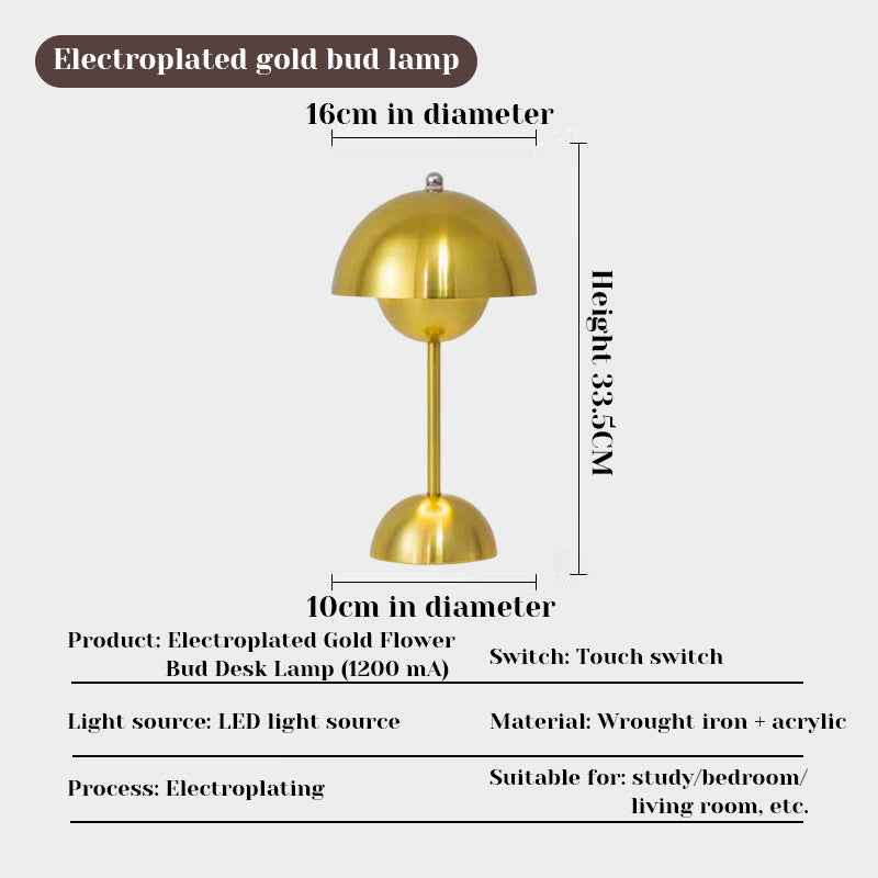 LED Mushroom Desk Lamp with USB Charging & Touch Control – Kids Room Decor