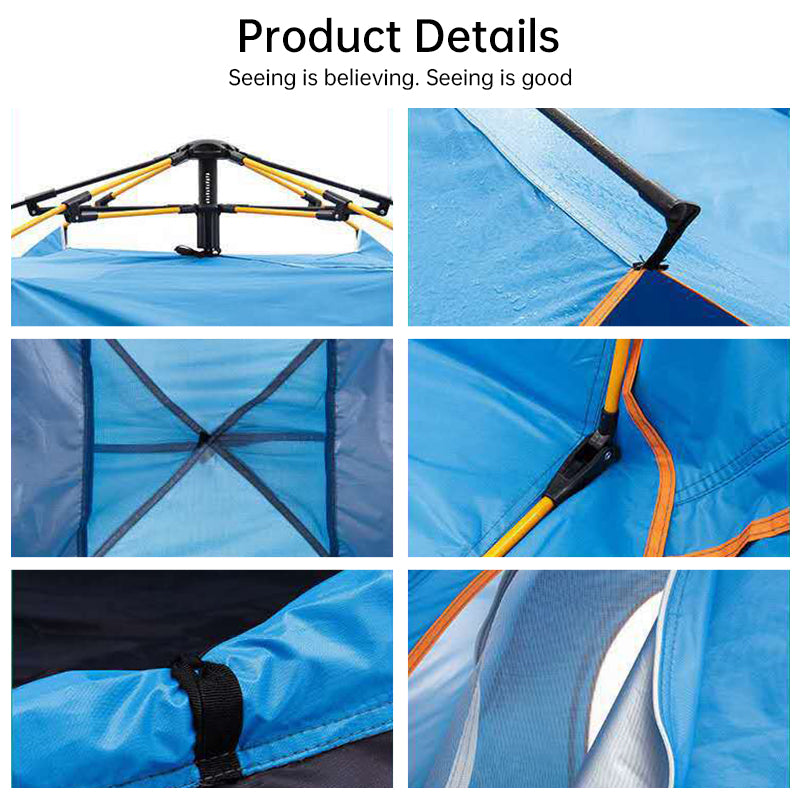 Quick-Deploy Green/White Outdoor Tent, Comfortably Accommodating 3-4 People on Camping Trips by eprolo