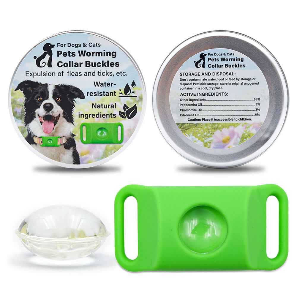 Pet Cat Dog Flea and Tick Prevention Silicone Collar with Insect Repellent Tag, Anti-Flea and Anti-Tick