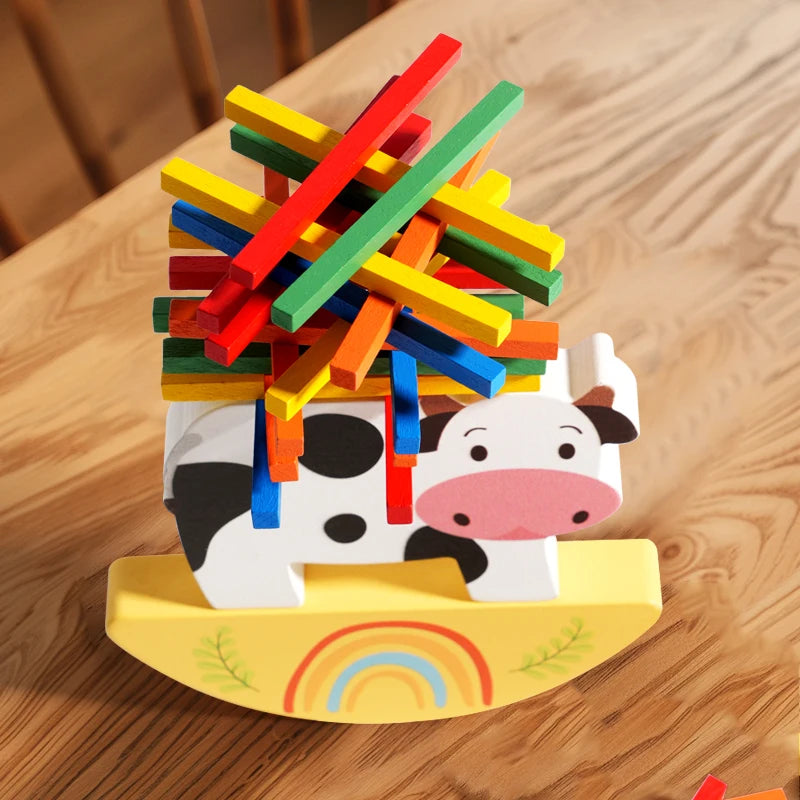 Children's wooden animal stacking high puzzle toys for early childhood education cognitive stacking high puzzle toys for babies