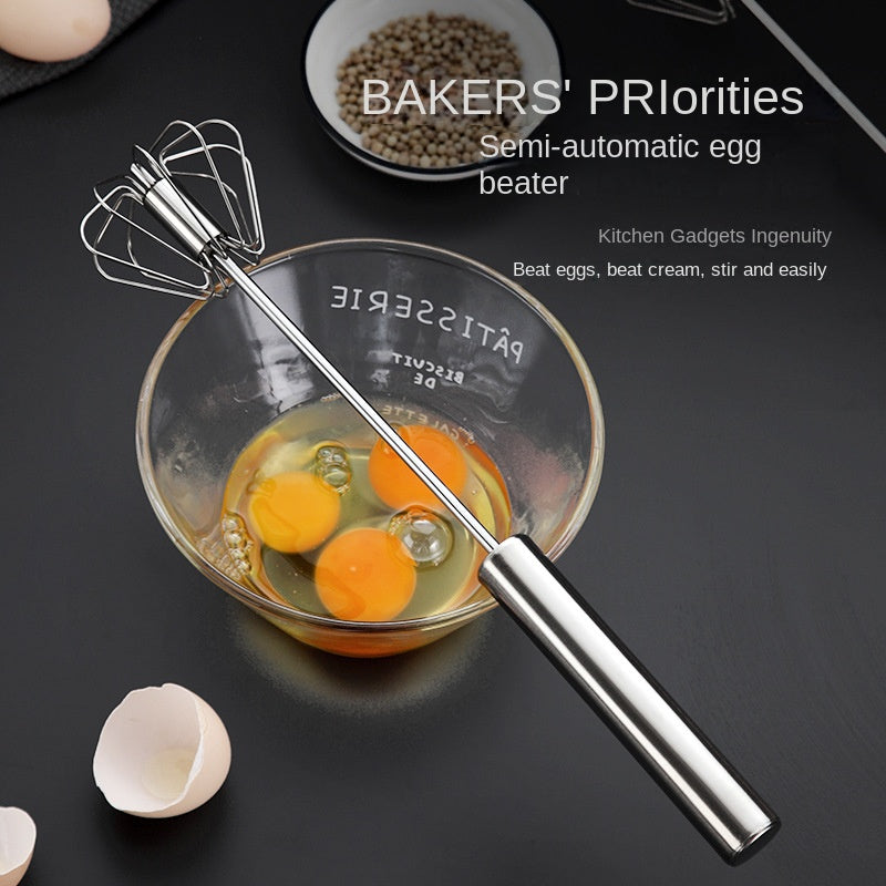 Manual Rotary Egg Beater | Stainless Steel Hand Press Whisk Royal Beauty Queen