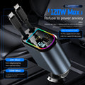 New C9 Starry Sky Fast Charging 120W Retractable Car Charger with 4-in-1 Multi-functional Digital Display by eprolo