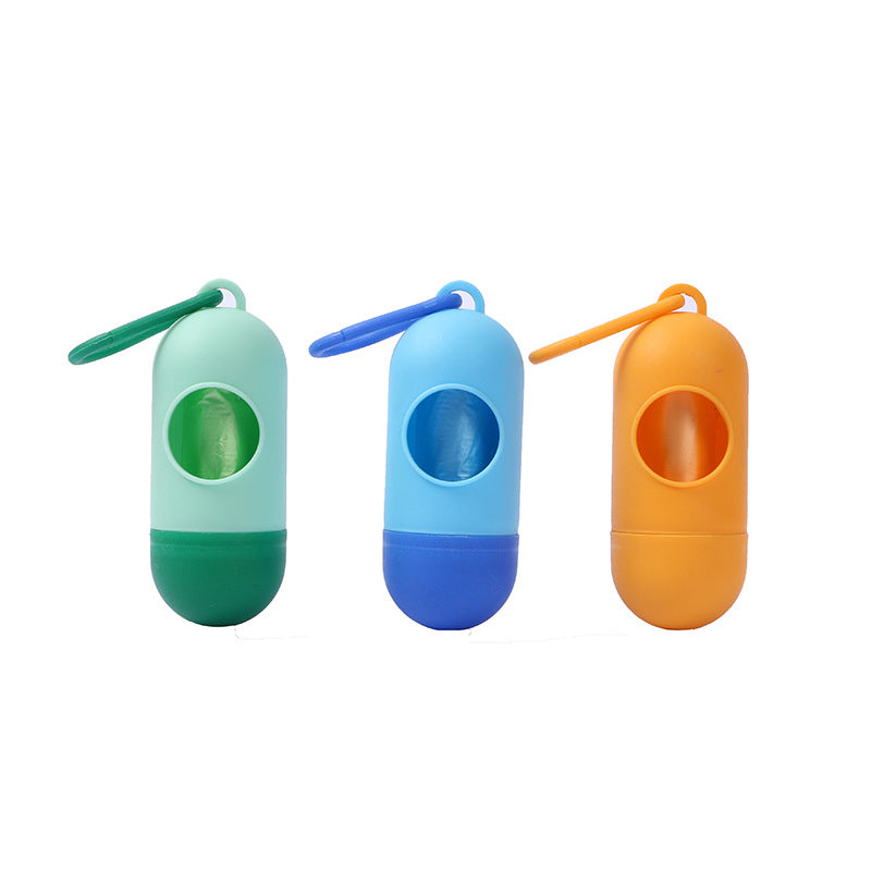 Pet Waste Bag Capsule Dog Waste Box Pill Portable Thickened Poop Bag