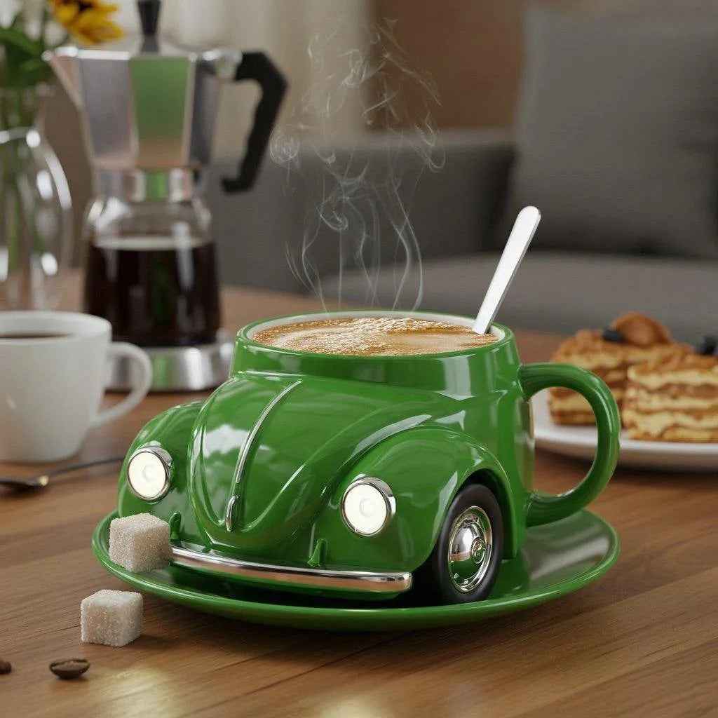 Creative Beetle Mug with 304 Stainless Steel Inner Core and Resin Craft, Beetle Design Coffee Mug