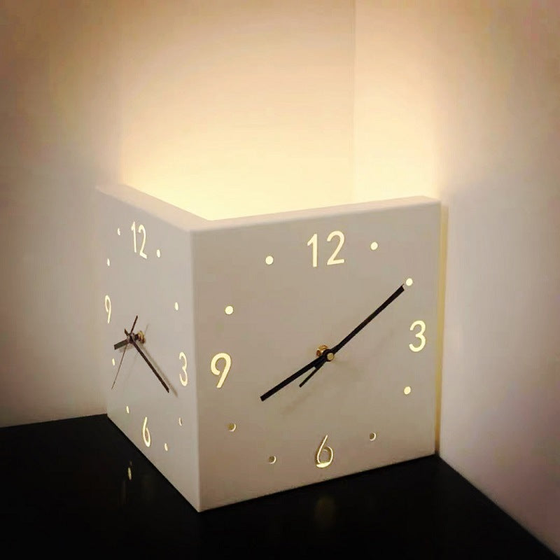 Nordic LED Corner Clock | Silent Dual-Glow Wall Clock for Home eprolo