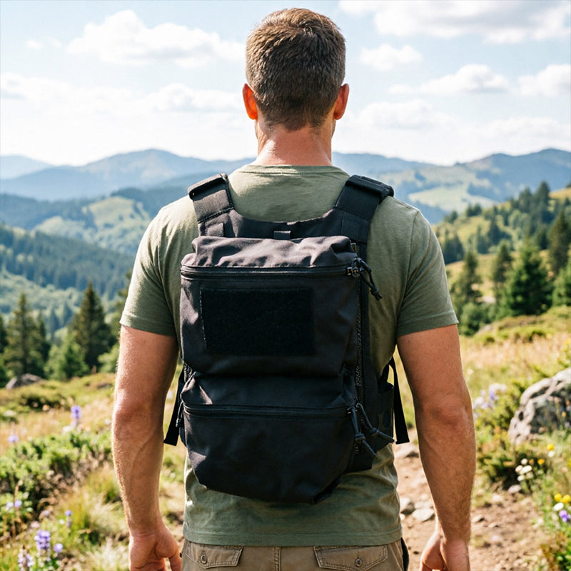 Tactical Back Panel Double General Purpose Pouch for FCPC V5 & Ferro Style Plate Carriers, Molle Utility Storage Bag by eprolo