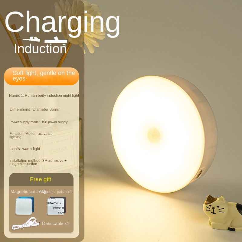 Smart LED Motion Sensor Night Light with Wireless Charging & Magnetic Base