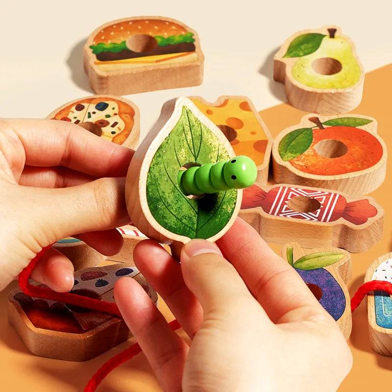 Early childhood education Greedy eating caterpillar string and bead game focus logical thinking training children's toys