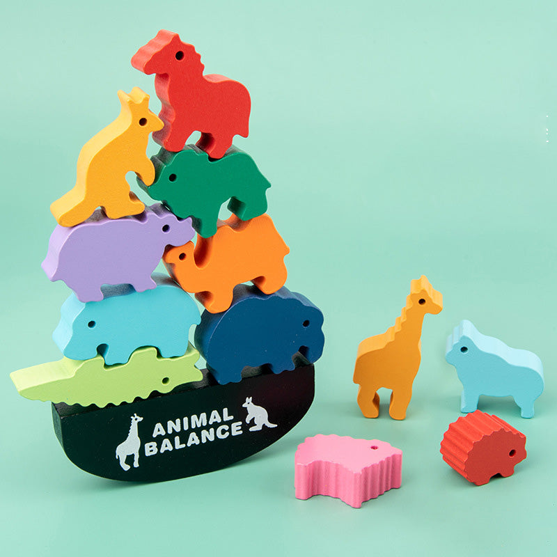 Montessori Early Education Animal Seesaw Balance Beam Toy Children's Animal Stacking High Concentration Fine Motor Training
