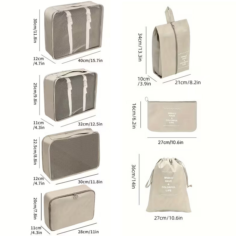 7-Piece Packing Cubes Set | Travel Organizer for Suitcase & Luggage eprolo