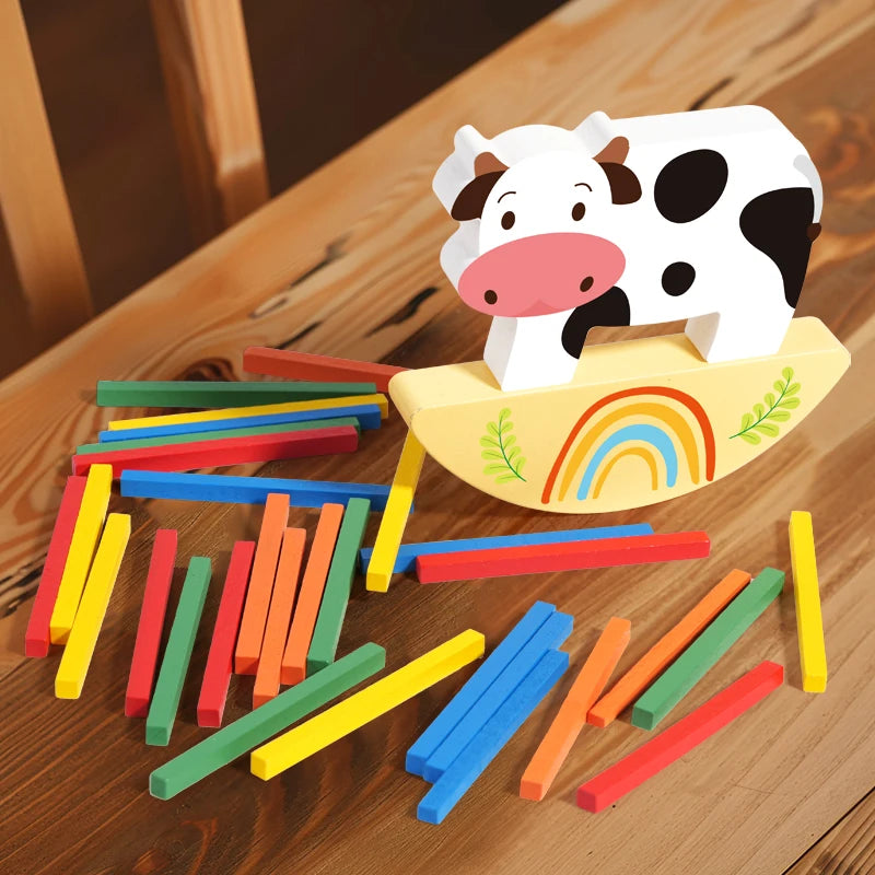 Children's wooden animal stacking high puzzle toys for early childhood education cognitive stacking high puzzle toys for babies