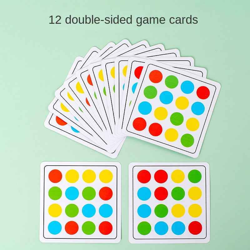 Wooden children's early education 2-in-1 four-color game color matching exercise wrist coordination puzzle toy