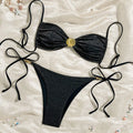 Bikini Set for Women, Sexy Beach Swimwear with Tie-Up Detail, Casual Vacation Style Bikini eprolo