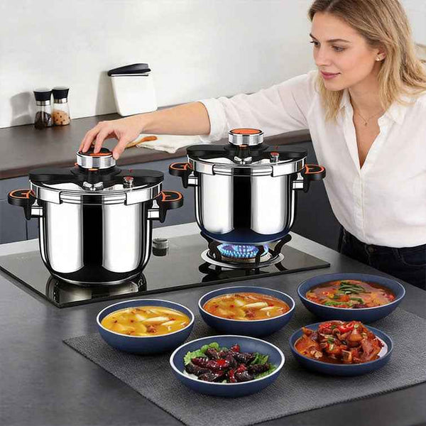 4L/6L Stainless Steel Pressure Cooker, Multi-functional Explosion-proof Pressure Pot for Gas Stove, Electric P by eprolo