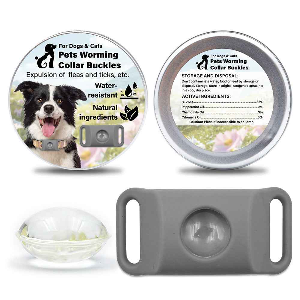 Pet Cat Dog Flea and Tick Prevention Silicone Collar with Insect Repellent Tag, Anti-Flea and Anti-Tick