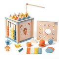 Montessori Early Education Busy Box Early Education Enlightenment Multi functional Fishing Matching Treasure Box Wooden Toys
