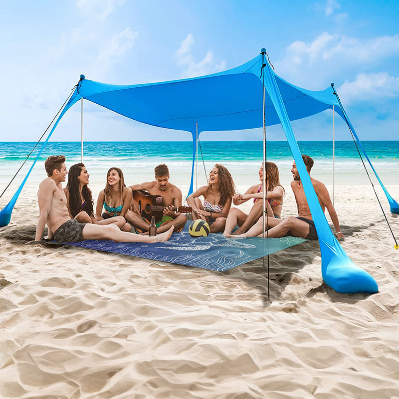 Family beach tent, large pop-up parasol, beach shelter, sun shade. Stable poles with portable carry bag. Outdoor shade. by eprolo