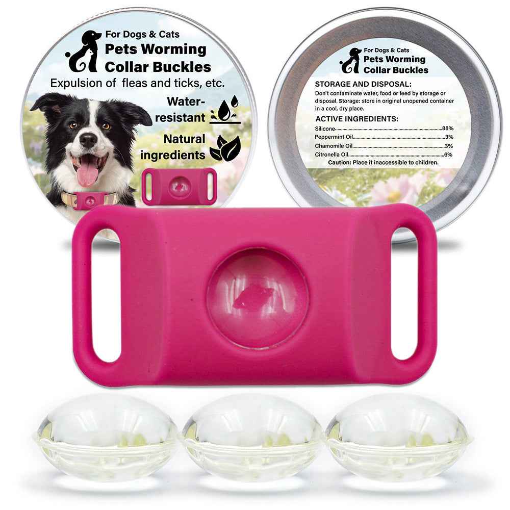 Pet Cat Dog Flea and Tick Prevention Silicone Collar with Insect Repellent Tag, Anti-Flea and Anti-Tick