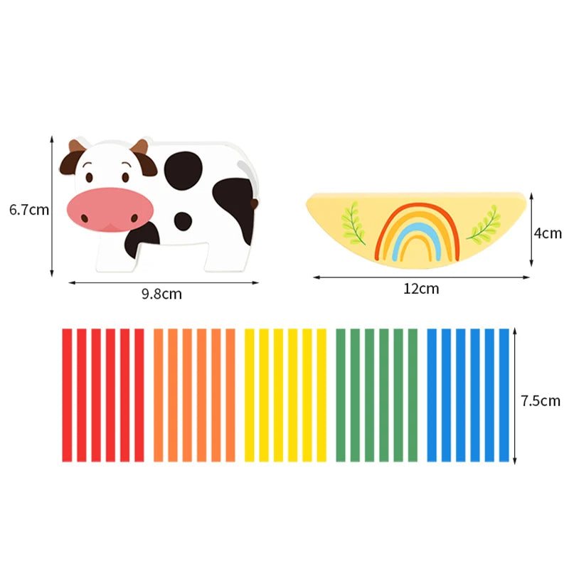 Children's wooden animal stacking high puzzle toys for early childhood education cognitive stacking high puzzle toys for babies