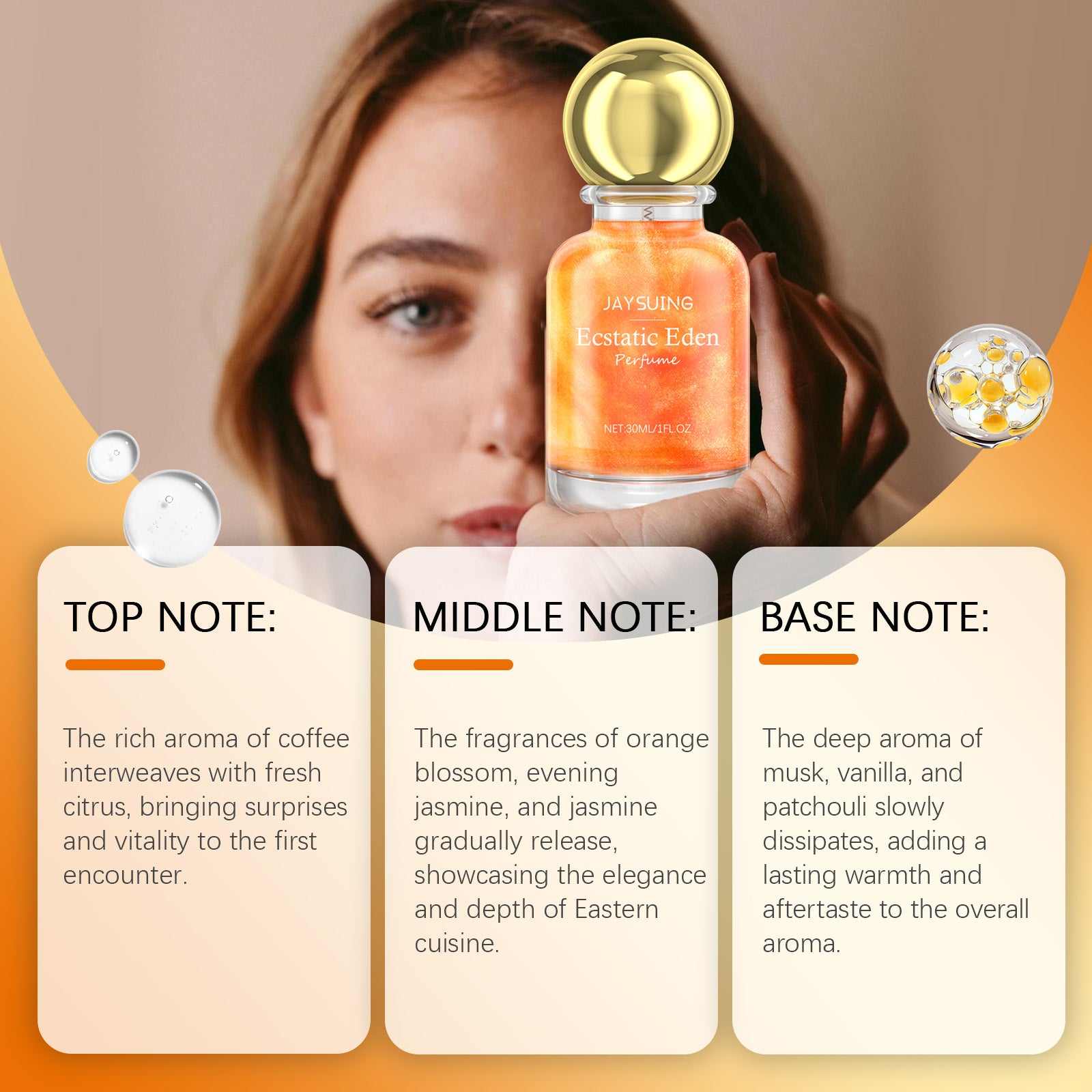Carnival Eden Perfume, Perfume Stay Fragrance Fresh Natural Charm Perfume Water Dating Atmosphere