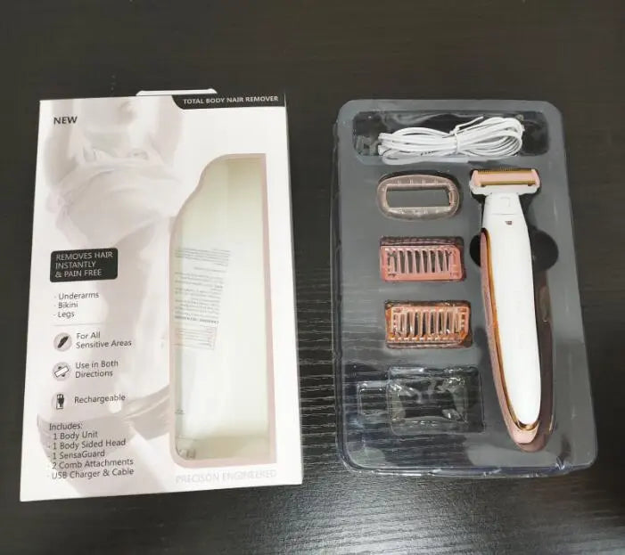 Electric Lady Shaver Razor Flawless Body Hair Shaver Painless Bikini Trimmer USB Rechargeable Fast Hair Shaving Machine eprolo