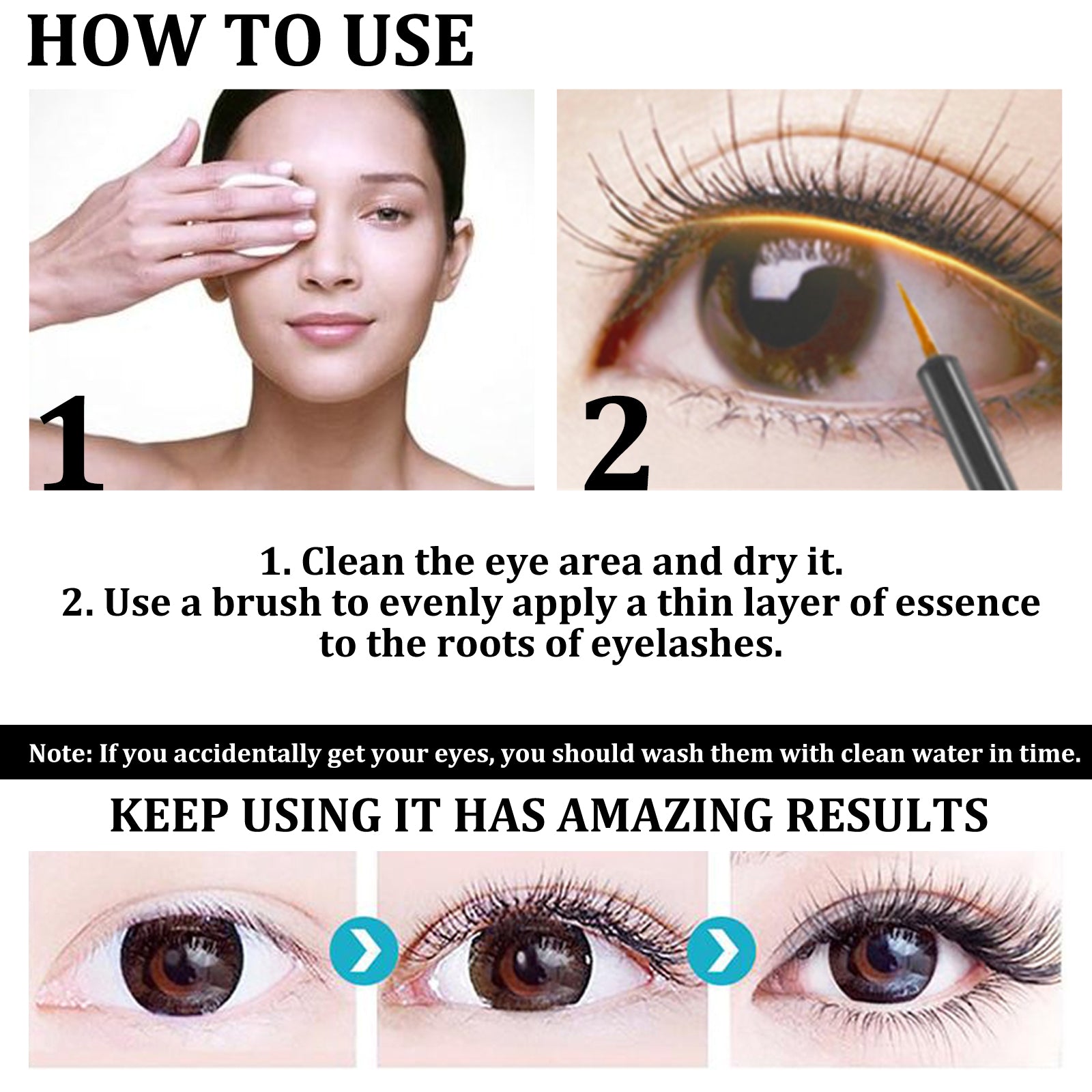 Eyelash Boost Serum, Natural Long Black Thick Curling Eyelashes Waterproof And Non-Smudges Durable Mascara
